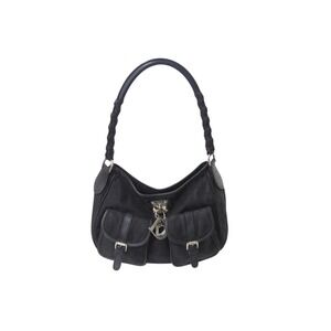 Christian Dior Trotter Line handbag shoulder bag charm black silver